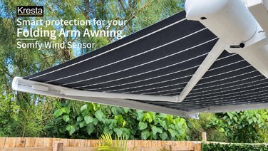 A Somfy Wind Sensor adds smart protection to your Folding Arm Awning.